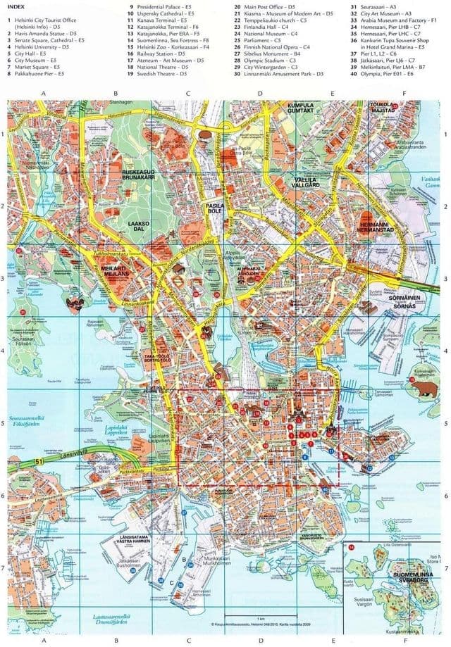 Mapa da cidade de Helsinque