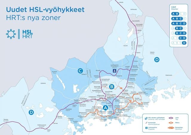 Mapa das zonas de Helsinque